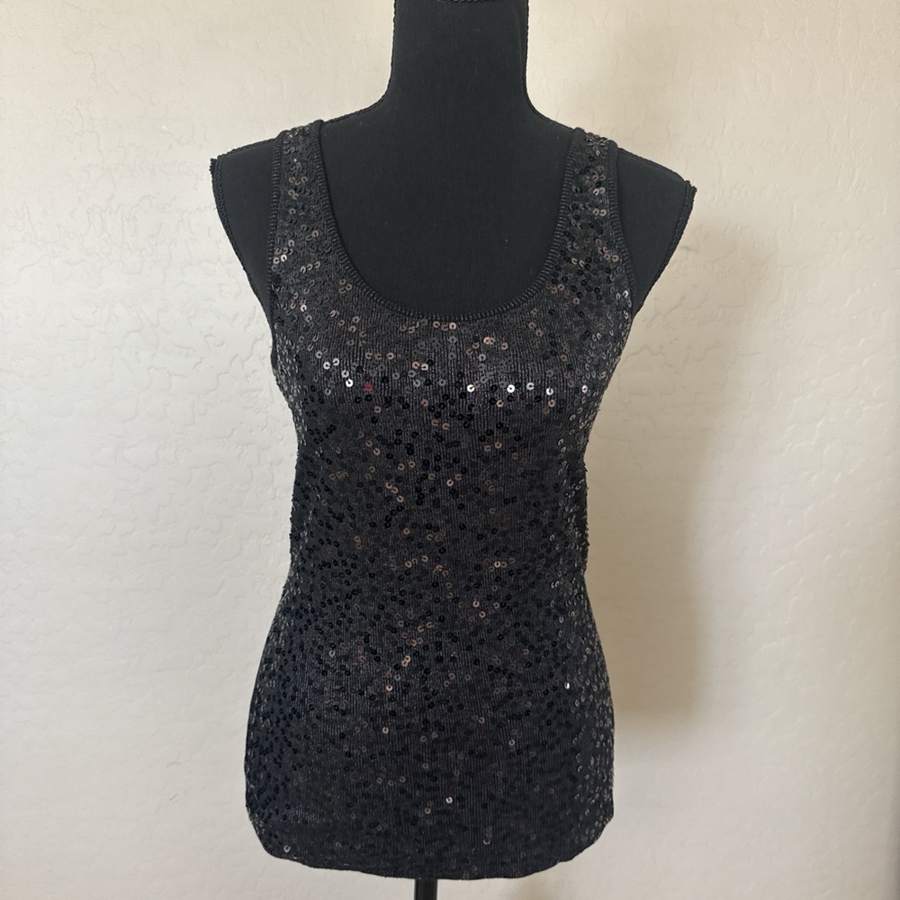 Express Black Sequin Tank Top